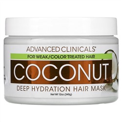 Advanced Clinicals, Coconut, Deep Hydration Hair Mask, 12 oz (340 g)