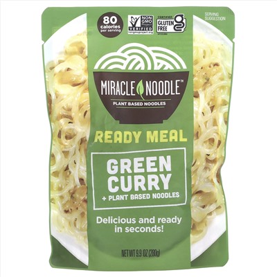 Miracle Noodle, Готовый продукт, зеленый карри, 280 г (9,9 унций)