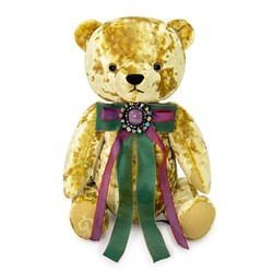 Медведь золотой с фиолетовой брошкой