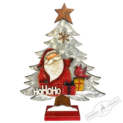 Елочка настольная "Санта с подарками" (дерево)