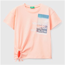 T-Shirt - 100% Baumwolle - Cropped - rosébeige