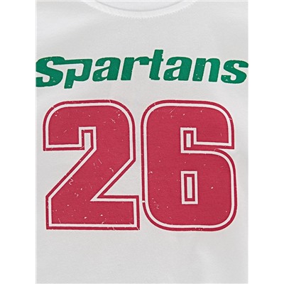 Футболка д/м "Spartans 26" (98-122см) UD 0188(5)бел/зелен