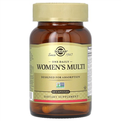 Solgar, One Daily Multi, мультивитамины для женщин, 60 капсул