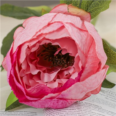 Цветы искусственные "Крупный пион" 9х70 см, розовый