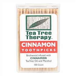 Tea Tree Therapy, Зубочистки с корицей, около 100 шт.