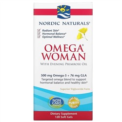 Нордик Натуралс, Omega Woman, с маслом примулы вечерней, 120 капсул