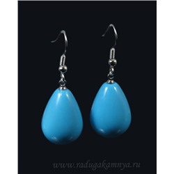 Серьги из бирюзы капля 15*20м