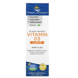 Nordic Naturals, жидкий растительный витамин D3, 1000 МЕ, 30 мл (1 жидк. унция)