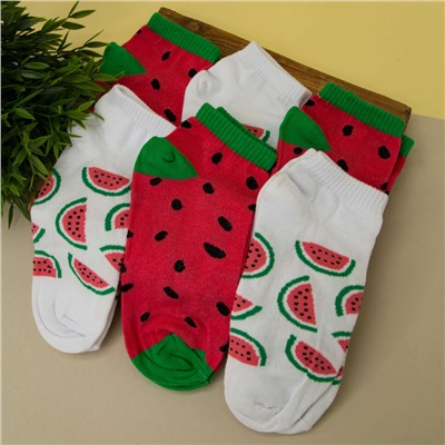 Носки женские "Watermelon Red and White", р.35-40, 2 пары