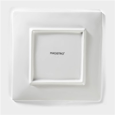 Блюдо фарфоровое для подачи Magistro «Бланш. Квадрат», 16×16 см, цвет белый