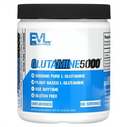 EVLution Nutrition, Глутамин 5000, без добавок, 5000 мг, 300 г (10,58 унции)