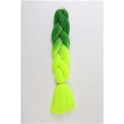 ZUMBA Канекалон двухцветный, гофрированный, 60 см, 100 гр, цвет ярко-зелёный/лимонный(#BY40)