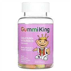 GummiKing, кальций и витамин D для детей, 60 жевательных мармеладок