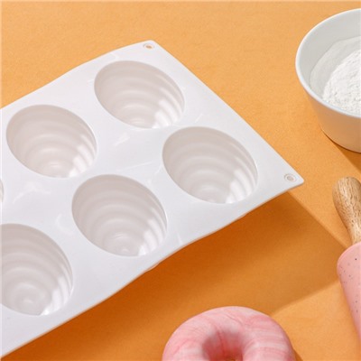 Форма для муссовых десертов и выпечки KONFINETTA «Джелли», силикон, 30×17,5×4 см, 8 ячеек (7,4×5,3×4 см), цвет белый