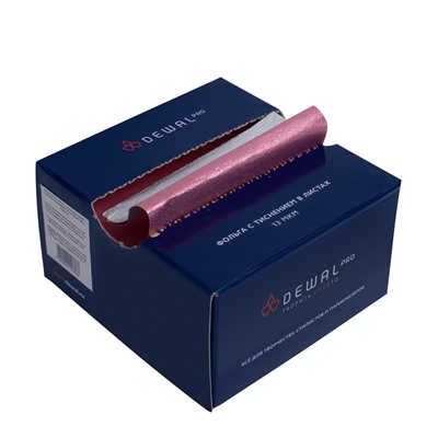 Фольга DEWAL с тиснением в коробке, розовая ,13 мкм,размер  127 мм*279 мм ( 500 листов/кор) DEWAL MR-02-13 pink