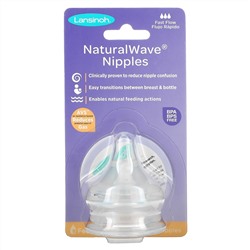 Lansinoh, mOmma, NaturalWave Nipples, Fast Flow, 2 Nipples