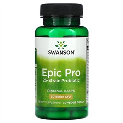 Swanson, Пробиотик Epic Pro с 25 штаммами, для пищеварения, 30 млрд КОЕ, 30 вегетарианских капсул DrCaps