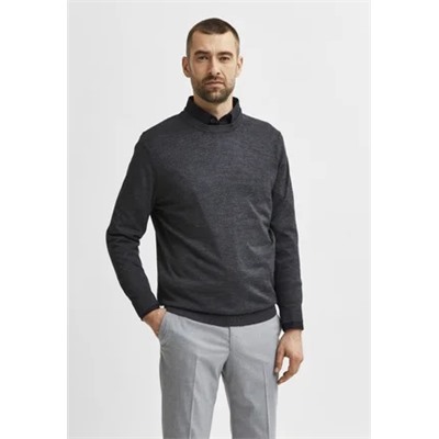 Selected Homme - SLHTOWN MAX CREW NECK B NOOS - Вязаный свитер - серый меланж