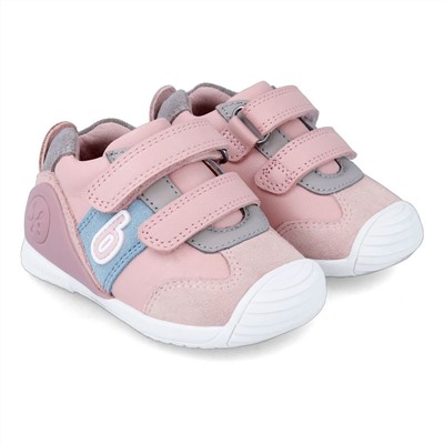 Biomecanics - sneakers - cuero - rosa y azul claro