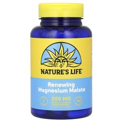 Nature's Life, обновляющий малат магния, 200 мг, 100 таблеток