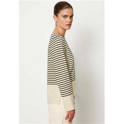 Marc O'Polo - ROUND NECK STRIPED - рубашка с длинными рукавами - темно-синий