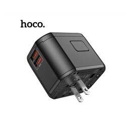 Универсальный адаптер Hoco AC15 Universal Travel Adaptor 2USB+ PD20W (черный)