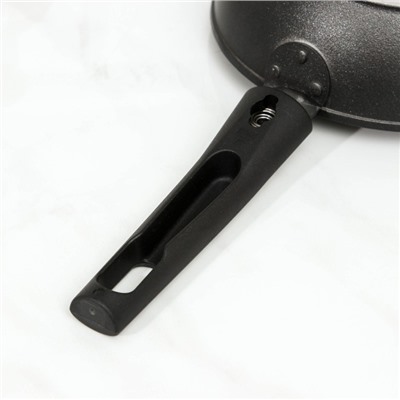 Сковорода «Уля», d=16 см, съёмная ручка, антипригарное покрытие, цвет черный металик