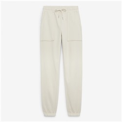 Pantalón jogger - corte ajustado - algodón - crema