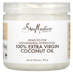 SheaMoisture, Питательное увлажнение с головы до ног, 100% кокосовое масло первого отжима, 15 жидких унций (444 мл)