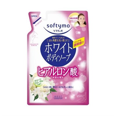 Жидкое мыло для тела KOSE Softymo WHITE с гиалуроновой кислотой и ароматом белых цветов МУ 420 мл