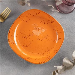 Тарелка керамическая десертная «Созвездие», d=18,5 см, цвет оранжевый