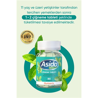 Asido Mint Magnezyum ve Kalsiyum 80 Tablet