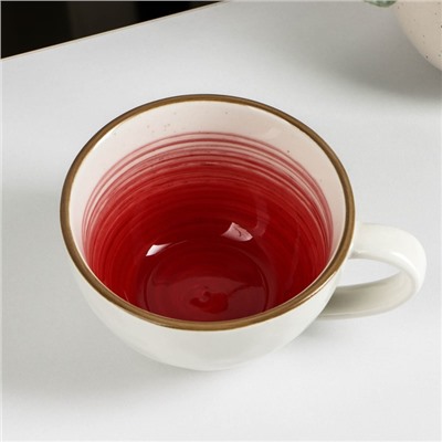 Чашка фарфоровая Доляна «Космос», 250 мл, цвет красный