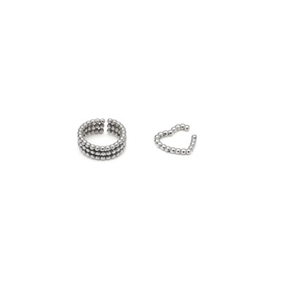 SET 2 EAR CUFF CUORE/TONDO