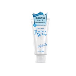 SHISEIDO Пенка для умывания SENKA PERFECT WHITE CLAY Отбеливающая с белой глиной, гидролизированным шелком и гиалуроновой кислотой 120 гр., туба