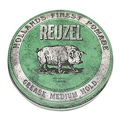 Reuzel  |  
            Green Pomade-Grease - Помада для волос,на петролатумной основе, средняя фиксация