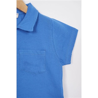 Комплект шорт для мальчика Zepkids с воротником-рубашкой и короткими рукавами