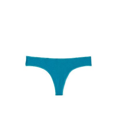 Logo Trim Cotton Thong Panty