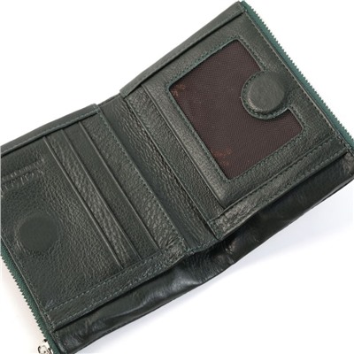Маленький женский кожаный кошелек на магнитной кнопке VerMari 9949-1806 Грин