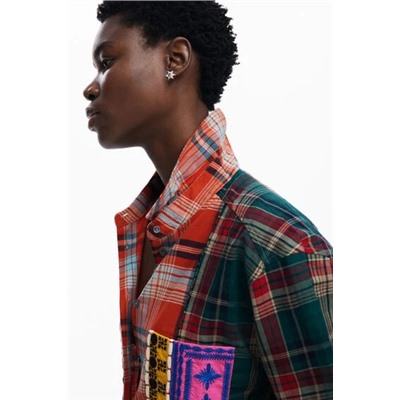 Patchwork checkered shirt