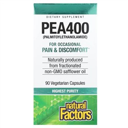 Natural Factors, PEA400, 90 вегетарианских капсул