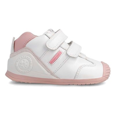 Biomecanics - sneakers - cuero - blanco y rosa