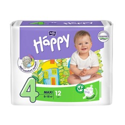 Подгузники happy maxi для детей (8-18 кг) 12шт