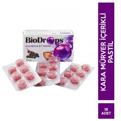 Biodrops Kara Mürver C Vitaminli Pastil 18 Adet