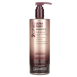 Giovanni, 2chic, Ultra-Sleek Shampoo, For All Hair Types, Brazilian Keratin + Moroccan Argan Oil, 24 fl oz (710 ml)