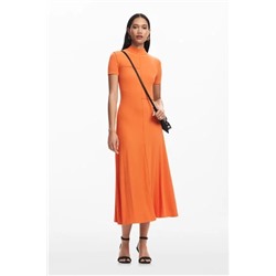 High-neck midi dress