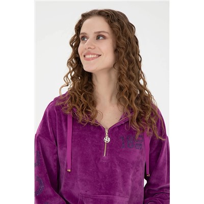 Женский фиолетовый свитшот Неожиданная скидка в корзине