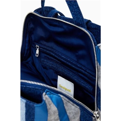 Denim patch backpack