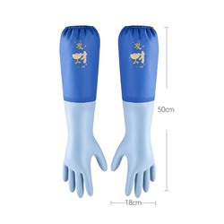 Хозяйственные перчатки с мягкой подкладкой и манжетами на резинке. Синие.   НОВИНКА