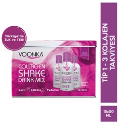 Voonka Beauty Collagen Shake Drink Mix 15x50 ML Beyaz Üzüm Aromalı